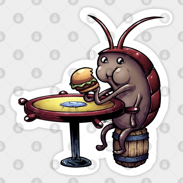 Roachy Patty Sticker by indiespiv